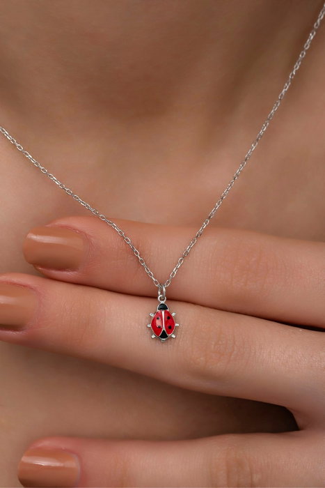 Heliophilia Silver Collar de Plata de Ley 925 con Piedra de Esmalte